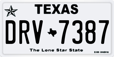 TX license plate DRV7387