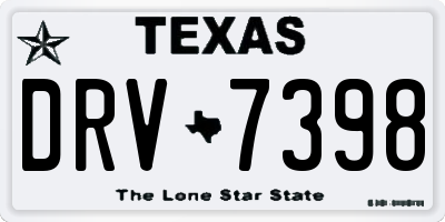 TX license plate DRV7398
