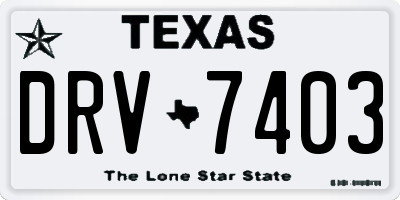 TX license plate DRV7403