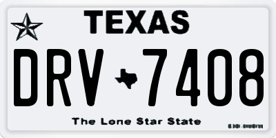 TX license plate DRV7408