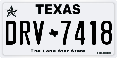 TX license plate DRV7418