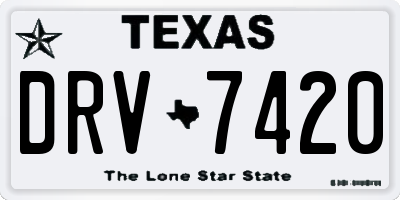 TX license plate DRV7420