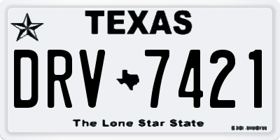 TX license plate DRV7421