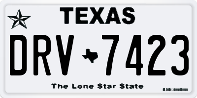 TX license plate DRV7423