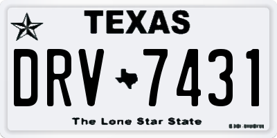 TX license plate DRV7431