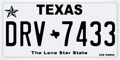 TX license plate DRV7433