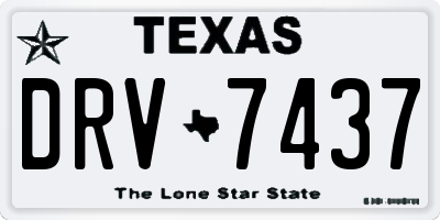 TX license plate DRV7437