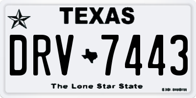 TX license plate DRV7443