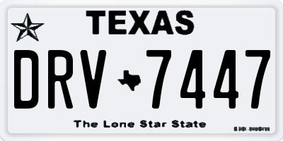 TX license plate DRV7447