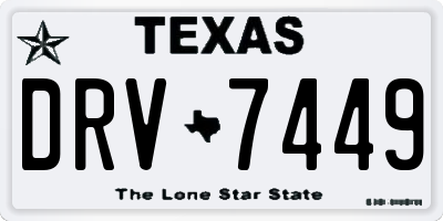 TX license plate DRV7449