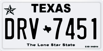 TX license plate DRV7451