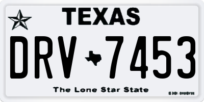 TX license plate DRV7453