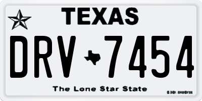 TX license plate DRV7454