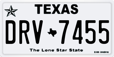 TX license plate DRV7455