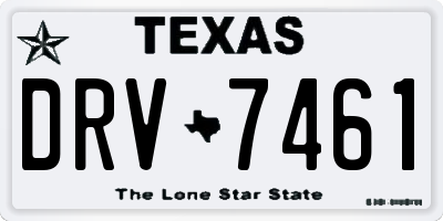 TX license plate DRV7461