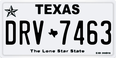 TX license plate DRV7463