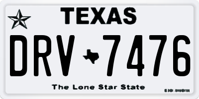 TX license plate DRV7476