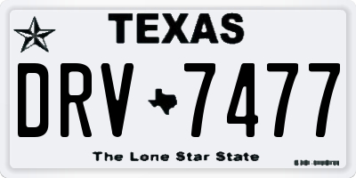 TX license plate DRV7477