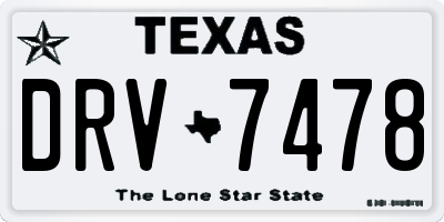 TX license plate DRV7478