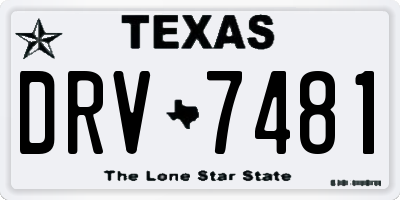 TX license plate DRV7481