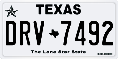 TX license plate DRV7492