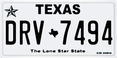 TX license plate DRV7494