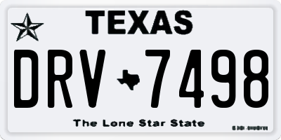 TX license plate DRV7498