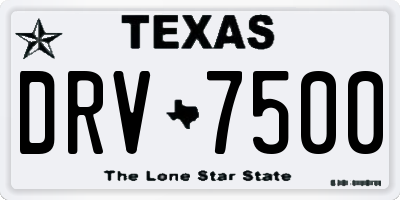 TX license plate DRV7500