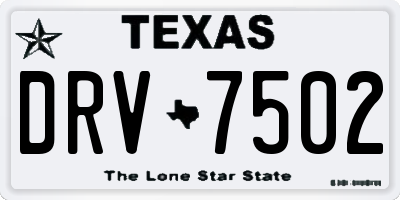 TX license plate DRV7502