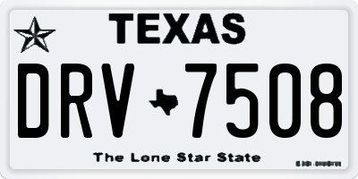 TX license plate DRV7508