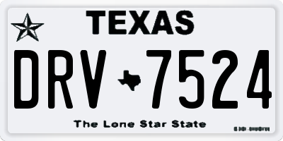 TX license plate DRV7524