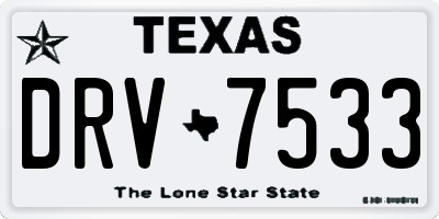 TX license plate DRV7533