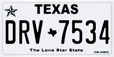 TX license plate DRV7534