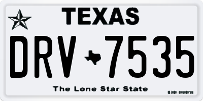 TX license plate DRV7535