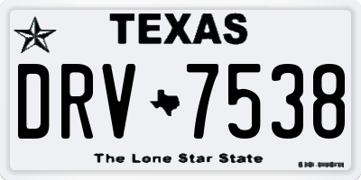 TX license plate DRV7538