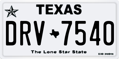 TX license plate DRV7540