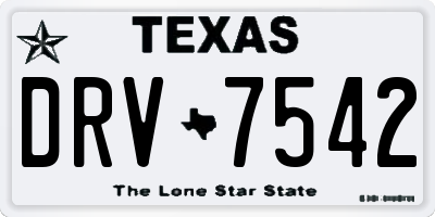 TX license plate DRV7542