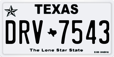 TX license plate DRV7543