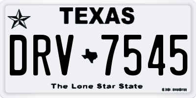 TX license plate DRV7545