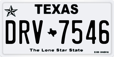 TX license plate DRV7546