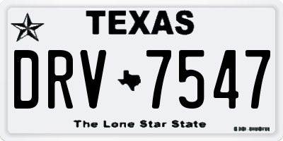 TX license plate DRV7547