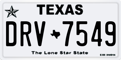 TX license plate DRV7549