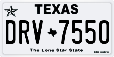 TX license plate DRV7550