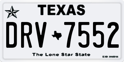 TX license plate DRV7552