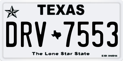 TX license plate DRV7553