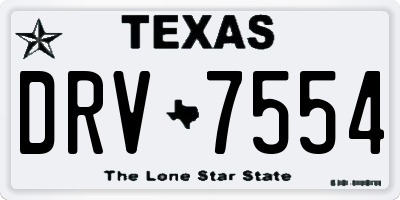 TX license plate DRV7554