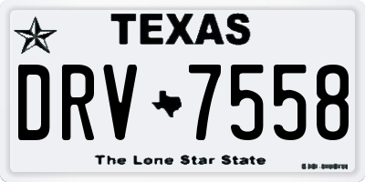 TX license plate DRV7558
