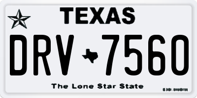 TX license plate DRV7560