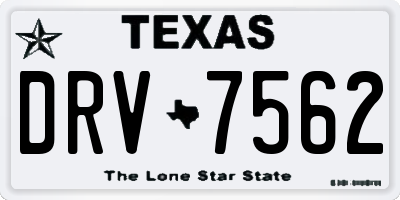TX license plate DRV7562