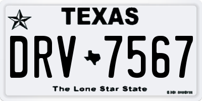 TX license plate DRV7567